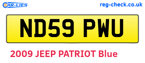 ND59PWU are the vehicle registration plates.