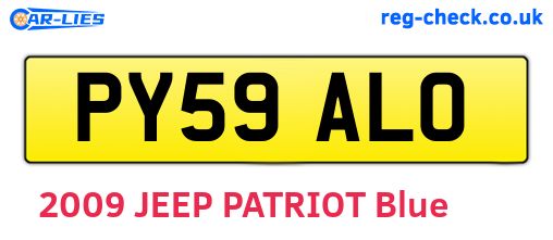 PY59ALO are the vehicle registration plates.
