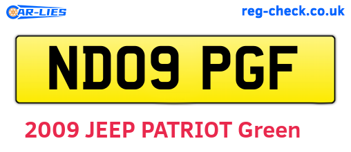ND09PGF are the vehicle registration plates.