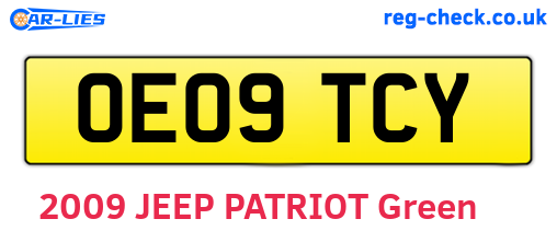 OE09TCY are the vehicle registration plates.