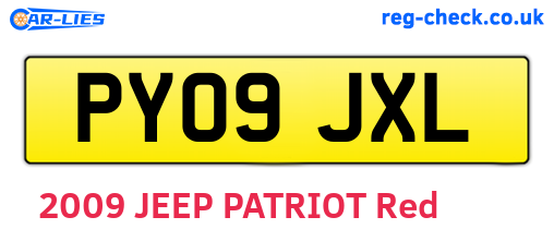 PY09JXL are the vehicle registration plates.