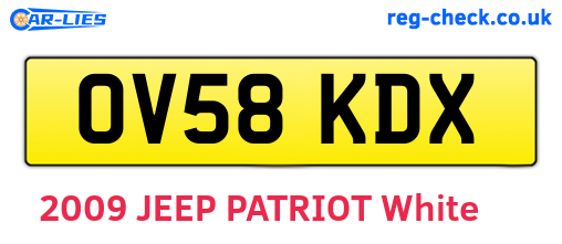 OV58KDX are the vehicle registration plates.