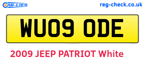 WU09ODE are the vehicle registration plates.