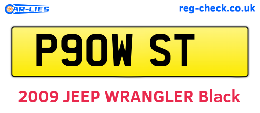 P90WST are the vehicle registration plates.