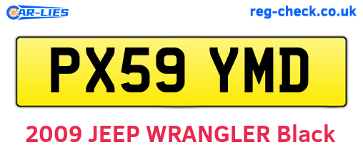 PX59YMD are the vehicle registration plates.