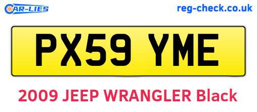 PX59YME are the vehicle registration plates.