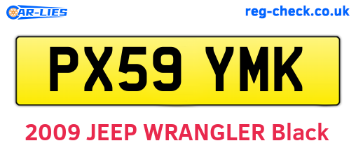 PX59YMK are the vehicle registration plates.