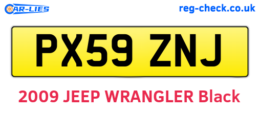 PX59ZNJ are the vehicle registration plates.