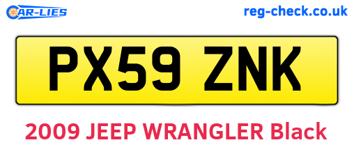 PX59ZNK are the vehicle registration plates.