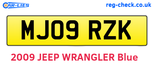 MJ09RZK are the vehicle registration plates.