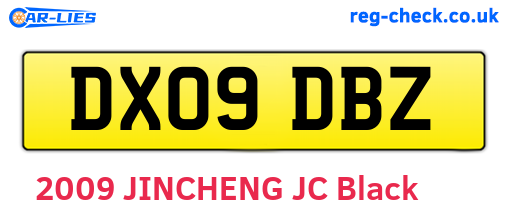 DX09DBZ are the vehicle registration plates.
