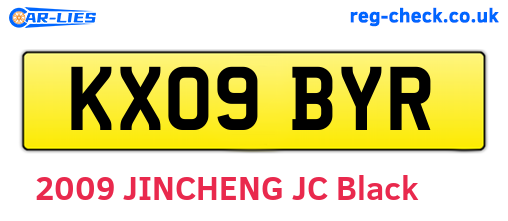 KX09BYR are the vehicle registration plates.