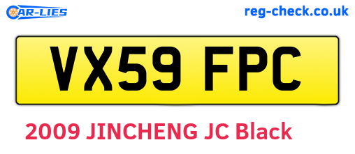 VX59FPC are the vehicle registration plates.