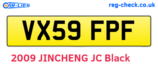 VX59FPF are the vehicle registration plates.