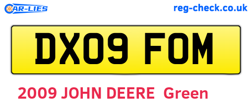 DX09FOM are the vehicle registration plates.