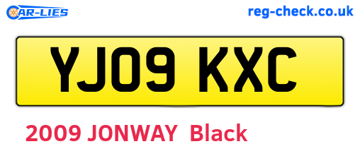 YJ09KXC are the vehicle registration plates.