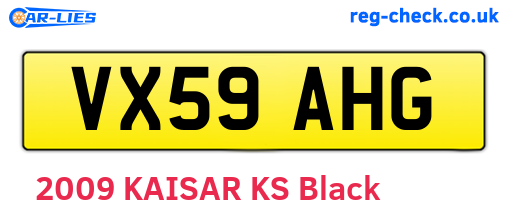 VX59AHG are the vehicle registration plates.