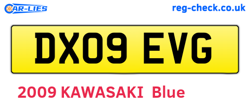 DX09EVG are the vehicle registration plates.