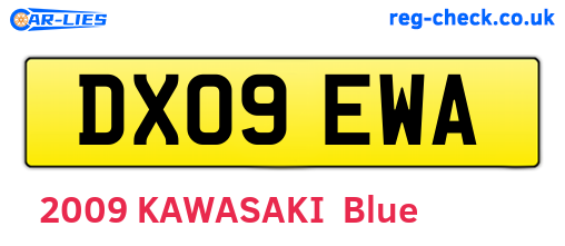 DX09EWA are the vehicle registration plates.