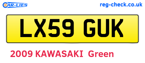 LX59GUK are the vehicle registration plates.