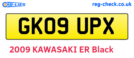 GK09UPX are the vehicle registration plates.