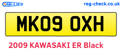 MK09OXH are the vehicle registration plates.