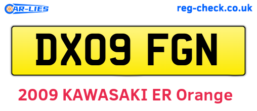DX09FGN are the vehicle registration plates.