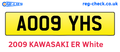 AO09YHS are the vehicle registration plates.