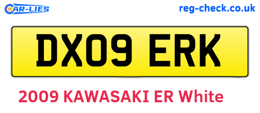 DX09ERK are the vehicle registration plates.