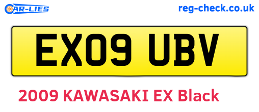 EX09UBV are the vehicle registration plates.