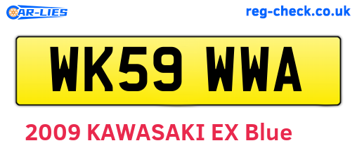 WK59WWA are the vehicle registration plates.