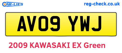 AV09YWJ are the vehicle registration plates.