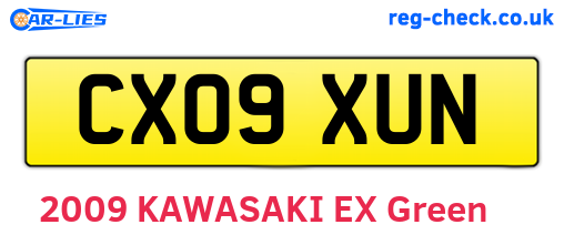 CX09XUN are the vehicle registration plates.