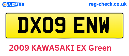 DX09ENW are the vehicle registration plates.