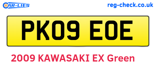 PK09EOE are the vehicle registration plates.