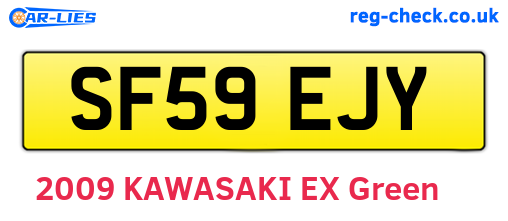 SF59EJY are the vehicle registration plates.
