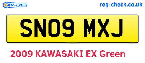 SN09MXJ are the vehicle registration plates.