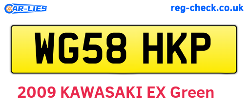 WG58HKP are the vehicle registration plates.