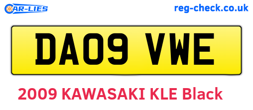 DA09VWE are the vehicle registration plates.