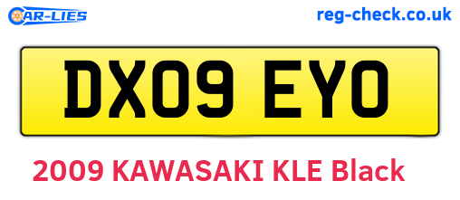 DX09EYO are the vehicle registration plates.