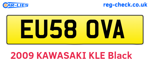 EU58OVA are the vehicle registration plates.