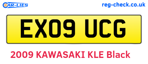 EX09UCG are the vehicle registration plates.