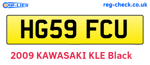 HG59FCU are the vehicle registration plates.