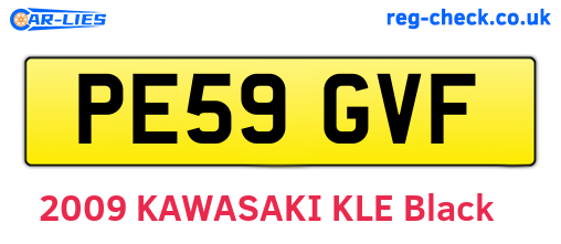 PE59GVF are the vehicle registration plates.