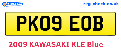 PK09EOB are the vehicle registration plates.