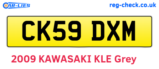 CK59DXM are the vehicle registration plates.