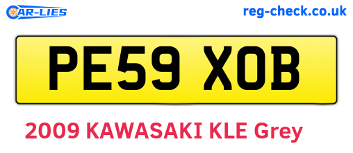 PE59XOB are the vehicle registration plates.