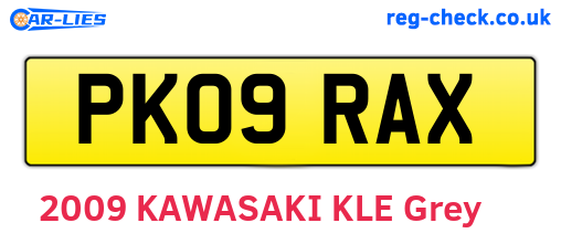 PK09RAX are the vehicle registration plates.