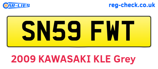 SN59FWT are the vehicle registration plates.