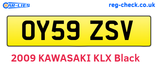 OY59ZSV are the vehicle registration plates.